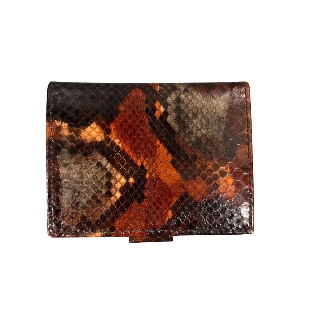 Vintage Bosca Genuine Python Snakeskin Wallet USA Made Y2K Mob Wife Luxury